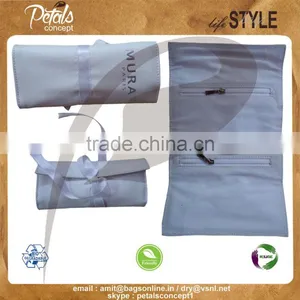Jewelery Folder With Polysilk Ribbon Closure - Made From PU - Three Fold Design thumbnail-1