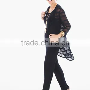 Women's Sheer Black Mesh Lace Shirt thumbnail-3