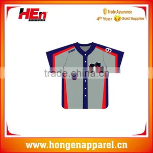 Hongen Apparel Sublimated Blank Baseball Jersey With High Quality thumbnail-1