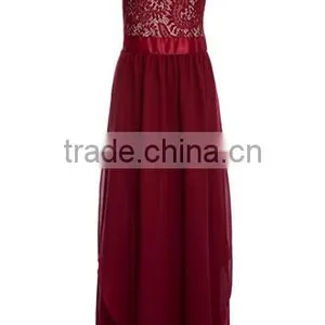 2016 Vintage Black Red Lady Elegant Sleeveless Summer Lace Patchwork Party Club Dress Round Neck Long Dress Party Dress thumbnail-4