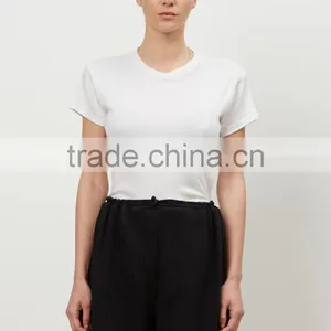Wholesale Loose Fit Wide Leg Open Women Black Rib Custom Sweat Shorts thumbnail-4