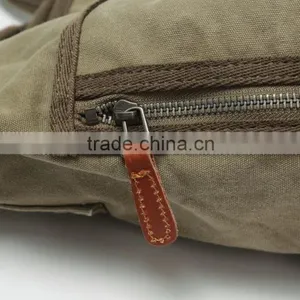 Unisex Vintage Casual Cotton Canvas Leather Backpack Rucksack Hand Bag Bookbag ,Lagtop Bag,Travel Bag,Day Bag, Computer Bag For thumbnail-5
