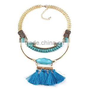 Vintage Ethnic Design Adult Costume Necklace Jewelry ,multicolor Tassel thumbnail-6