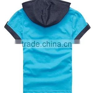 Unisex V-neck T-shirts With Short Sleeves With Hood thumbnail-5