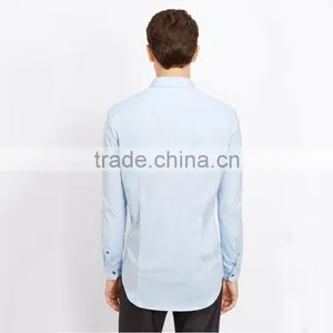 Factory Supply Directly 2015 Fashion Slim Fit Formal Sky Blue Shirts for Men thumbnail-2