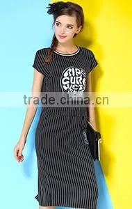 Stripe Fitted Ladies Suit Design Dress Women Wear thumbnail-3