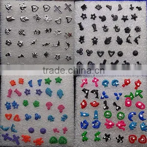 Mini Plastic Allergy Stud Earrings The Cross Corn Palm Hearts thumbnail-1