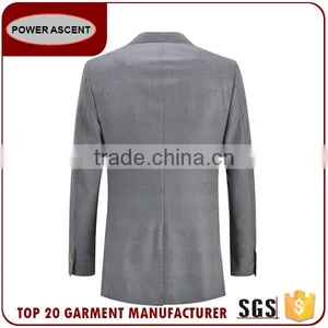 New Design Double Breast Light Grey Coat Pant Business Men Suit thumbnail-2