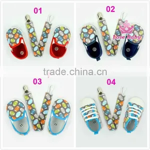 Footwear Chinese Walk Canvas Boy Soft Sole Baby Shoes Matching Infant Pacifier Clip thumbnail-1