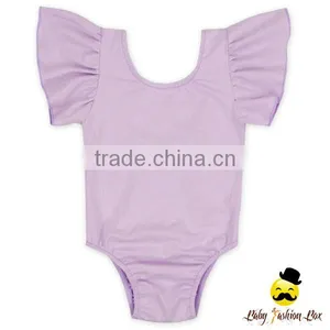 Summer Plain White Kids Flutter Sleeve Ruffle Design Infant Soft Cotton Baby Girl One Piece Blank Bodysuit Jumpsuit Petti Romper thumbnail-4