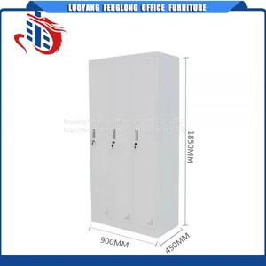 Modern Bedroom Almirah Wardrobe Design Powder Coated Steel 3 Door Vertical Hanging Clothes Storage Cabinet Locker thumbnail-2