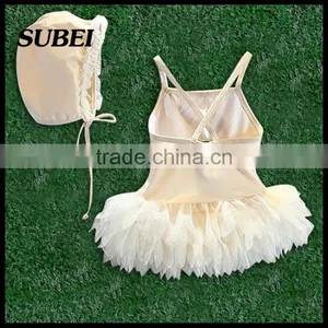 16 New Children's Swimsuit Girls Swimwear Child Cygnet Baby Ballet Tutu Style Swimsuit thumbnail-3