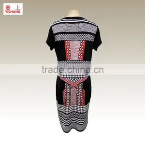 New Style Jacquard Sweater 80%Viscose 20%Polyester Lady Fashion Short Sleeve Sweater in the Autumn thumbnail-2
