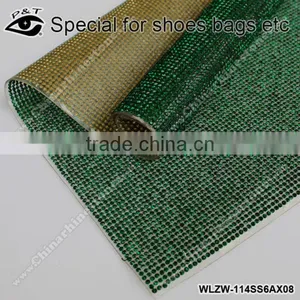 New !!! Iron On Rhinestone Mesh 2MM SS06 Chaton Emerald For Shoes thumbnail-1