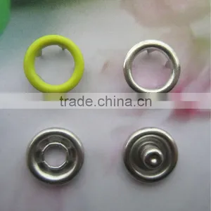 Enviromental-friendly Baby Jumpsuit Brass 4 Part Enamel Ring Snap Button 11.5mm thumbnail-1