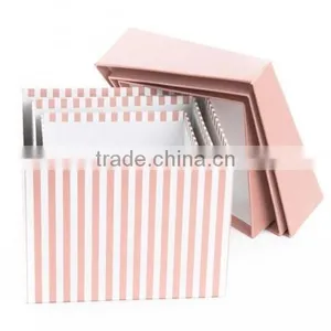Decor Dropshipping Custom Printed Paper Gift Packaging Box in Stock - Pink/Green Stripe Pack of 3pc thumbnail-2