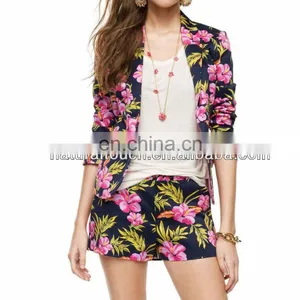 Hot Sale Fashion Tropical Print Floral Winter Spring Women Jacket thumbnail-2
