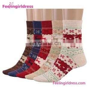 Colorful 5PC Winter Warm Gift Xmas Cheap Winter Socks thumbnail-1