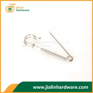 Jewelry Making Findings Arts and Crafts Silver Tone Spring Decorated Safety Pin Brooch 1.5mm*64mm thumbnail-3