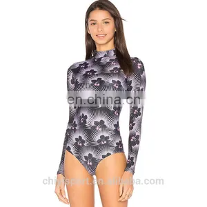 2017 Hot Selling Spandex Lycra Rash Guards Wholesale Rashguards With Back Zipper thumbnail-1