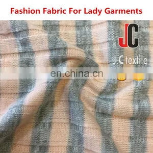 Shaoxing JC Rib Fabric Composition T/R Spandex Stirpe Rib Fabric Knit thumbnail-1