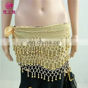 Latest Design Cheap Chiffon Bead and Bell Factory Belly Dance Hip Scarf Y-2056 thumbnail-3