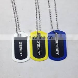 Hot Selling e- Friendly Silicone Dog Tag With Long Ball Chain thumbnail-1