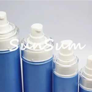 Set Blue Color Set Lotion Pump Silver Cap Jar and Lotion Cream Bottle thumbnail-4