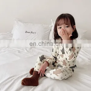 4196 Quickly Delivery Supplier Baby Home Sleepwear Cartoon Pajamas Set thumbnail-5