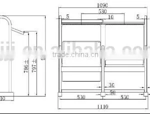 Double Seat Wooden Church Chair With Writing Pad JT001-L thumbnail-5