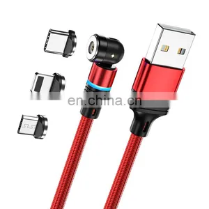 Wholesale 1M 2M 3PIN 540 Rotation Fast Charging Type C 3 In 1 Usb Charging Cable Magnetic Data Cable for Iphone thumbnail-1