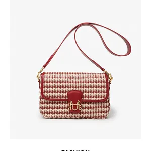2023 New Arrival Ladies Houndstooth Bridal Bag Single Shoulder Crossbody Bag Fashion Small Square Bag thumbnail-3