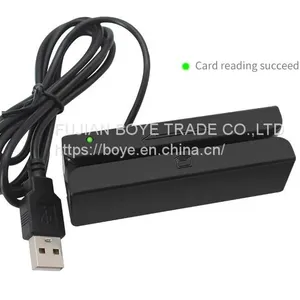 Small Size Three-track Magnetic Stripe Reader Support Bi-directional Swipe USB Magnetic Stripe Card Reader thumbnail-1