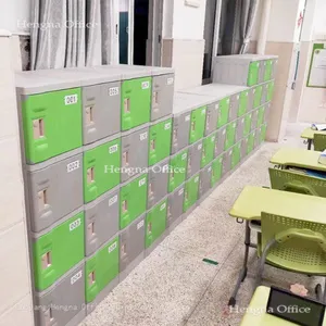 HN-SQ80gk Colorful Modular ABS Lockers for Kindergarten, School & University Corridors | Adjustable Multi-Tier Design thumbnail-5