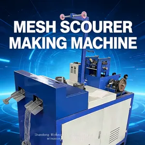 High Efficiency Mesh Steel Scrubber Making Machine Galvanize Mesh Scrubber Making Machine for Business thumbnail-1