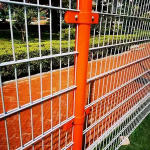 PVC Coated Double Wire Fence Green Black Color for Commercial Security thumbnail-1