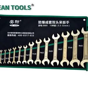 Non Sparking Double Open End Wrench Set 6pcs 5.5*7-22*24 mm Aluminum Bronze Alloy Suitable for Explosive Environments thumbnail-4