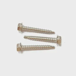White Zinc Plated Roof Screws Wafer Head for Industrial Construction Stainless Steel 410 No Snapping Fast Drilling thumbnail-4