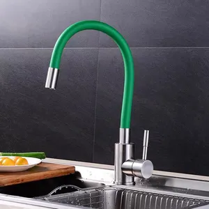 Kitchen Faucet Brushed Nickel Stainless Steel, Single Handle Classic Sink Faucet for Farmhouse Bar Laundry Room RV thumbnail-3