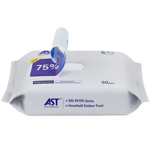Antibacterial 75% Alcohol Wet Wipes, Disposable Disinfecting Wipes, Skin Friendly for Hand & Surface Cleaning thumbnail-3