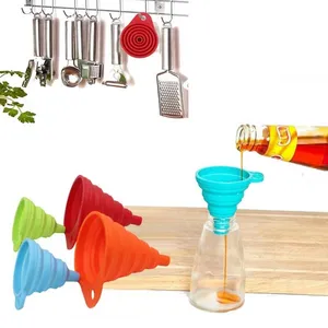 Mini Collapsible Silicone Kitchen Funnel | Foldable Food-Grade Funnel for Oil, Wine, and Liquid Transfer | Space-Saving & Leakproof thumbnail-2