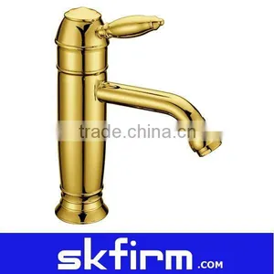 Gold-Plated Single Lever Basin Mixer thumbnail-1