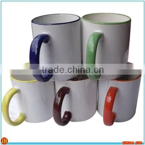 11oz Sublimation Stoneware Mug With Color Rim & Handle thumbnail-1