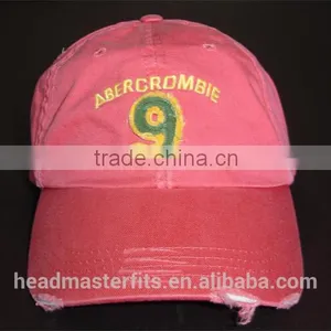 Factory Price Colors Custom Washed Cotton Baseball Cap 6 Panel Distressed Baseball Hat thumbnail-2