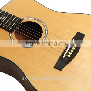 China Supplier UKU Brand 34" Chinese Wholesale Nature Color Spruce Body Mahogany Neck Global Acoustic Guitar thumbnail-5