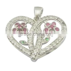 Wholesale Elephant Heart Silver Jewelry Pendant /jewelry Charm thumbnail-1