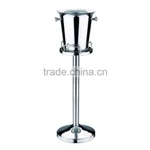 Double Wall Handle Champagne Bucket Cooler Beer Ice Bucket With Leak Mesh and Tong thumbnail-3