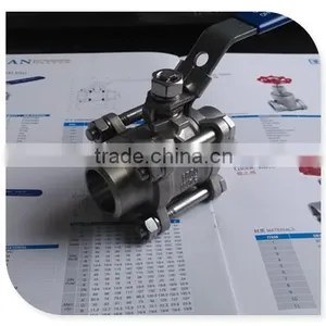 3PC Butt-Weld 304/316 Stainless Steel Full Port Ball Valve 1000WOG thumbnail-1