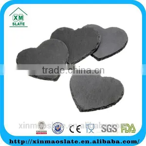 [factory Direct] 10x10cm Natural Edge Heart Shaped Slate Coaster Item BD-1010HD2A thumbnail-1