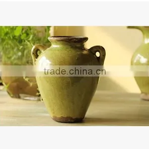 Antique Retro Green Table Ceramic Vase for Sale thumbnail-4